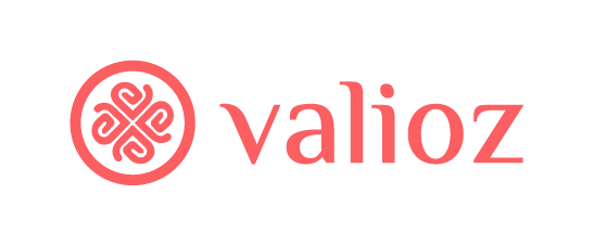 VALIOZ logo, horizontal, coral